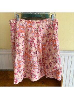 New york & Co vintage Y2K 90s cotton floral skirt orange pink sz 16